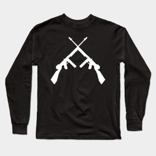 Crossed thompson submachine gun in white Long Sleeve T-Shirt